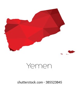 A Map of the country of Yemen