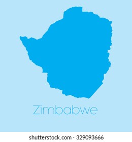 A Map of the country of Zimbabwe
