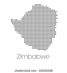 A Map of the country of Zimbabwe