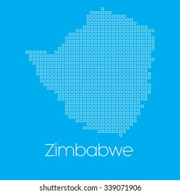 A Map of the country of Zimbabwe