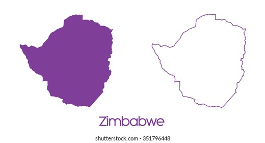 A Map of the country of Zimbabwe