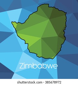 A Map of the country of Zimbabwe