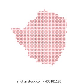 A Map of the country of Zimbabwe