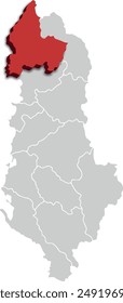 Shkodër MAP COUNTY OF ALBANIA 3D ISOMETRIC MAP