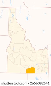 Mapa del condado de Cassia (Idaho, US) que muestra el estado federal con el condado resaltado