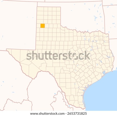Map of the County Castro (Texas, US) showing the Federal State with the highlighted County