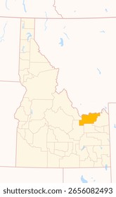 Mapa do Condado de Clark (Idaho, EUA) mostrando o Estado Federal com o Condado destacado