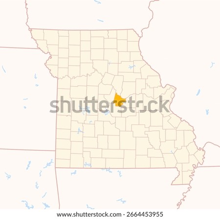 Map of the County Cole (Missouri, US) showing the Federal State with the highlighted County