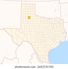 Map of the County Floyd (Texas, US) showing the Federal State with the highlighted County