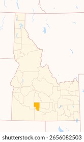 Map of the County Gooding (Idaho, US) showing the Federal State with the highlighted County