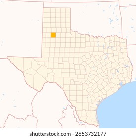 Map of the County Hale (Texas, US) showing the Federal State with the highlighted County