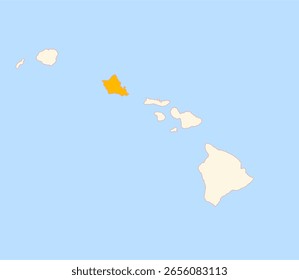 Mapa del condado de Honolulu (Hawái, Estados Unidos) que muestra el estado federal con el condado destacado