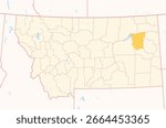 Map of the County McCone (Montana, US) showing the Federal State with the highlighted County