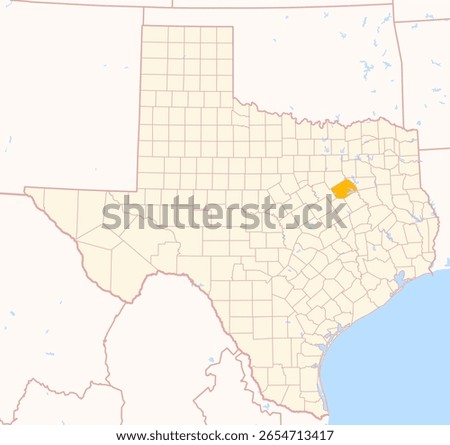 Map of the County Navarro (Texas, US) showing the Federal State with the highlighted County
