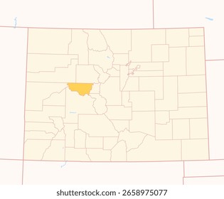 Mapa del condado de Pitkin (Colorado, US) que muestra el estado federal con el condado resaltado
