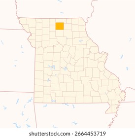 Landkarte des County Sullivan (Missouri, USA) mit dem Bundesstaat mit dem markierten County