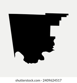 Map of Crawford County - Arkansas - United States outline silhouette graphic element Illustration template design
