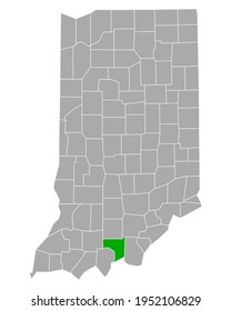 Map of Crawford in Indiana on white