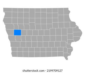 Map of Crawford in Iowa on white