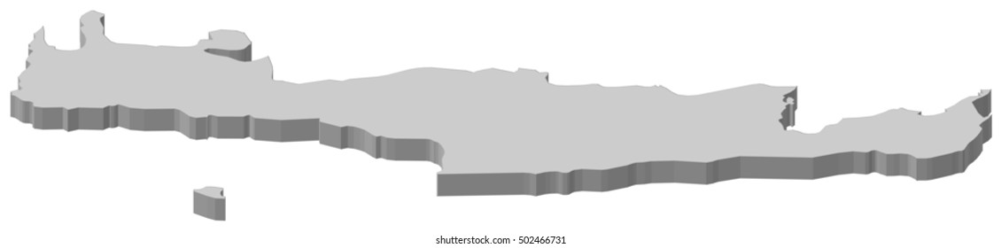 Map - Crete (Greece) - 3D-Illustration