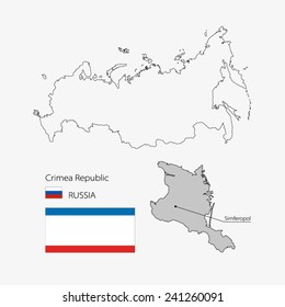 Map of Crimean Republic, Russia
