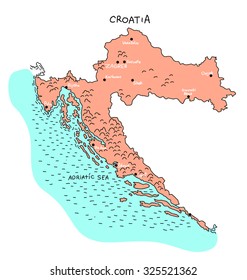 Croatia Coast Map Hd Stock Images Shutterstock