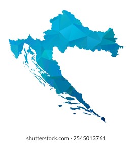 Map of Croatia - Blue Polygonal Design For Your. Vector illustration eps 10.