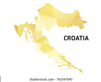 Map Croatia country polygon. Icon symbol isolated on white background. Vector illustration.