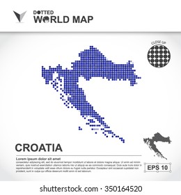 Map Of Croatia Dotted Vector