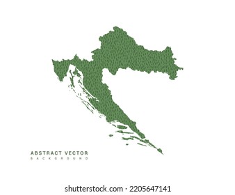 Map of Croatia green simple outline. Stylized minimal line design vector.