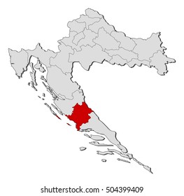 Map - Croatia, Sibenik-Knin