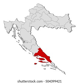 Map - Croatia, Split-Dalmatia