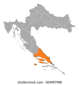 Map - Croatia, Split-Dalmatia