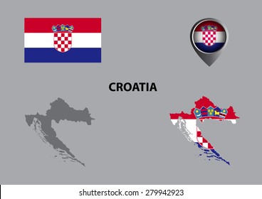 Map of Croatia and symbol