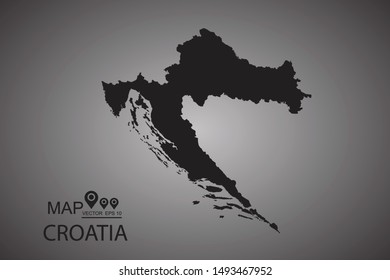 Map of Croatia. Vector illustration eps 10.