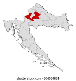 Map - Croatia, Zagreb County