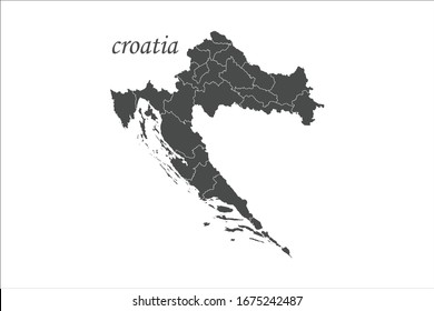 map crotia isolated on white background