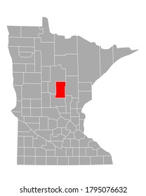 Mapa del ala del cuervo en Minnesota en blanco