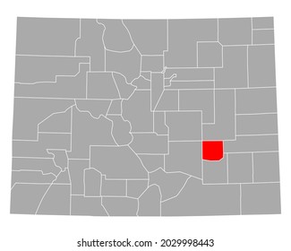 Map of Crowley in Colorado on white