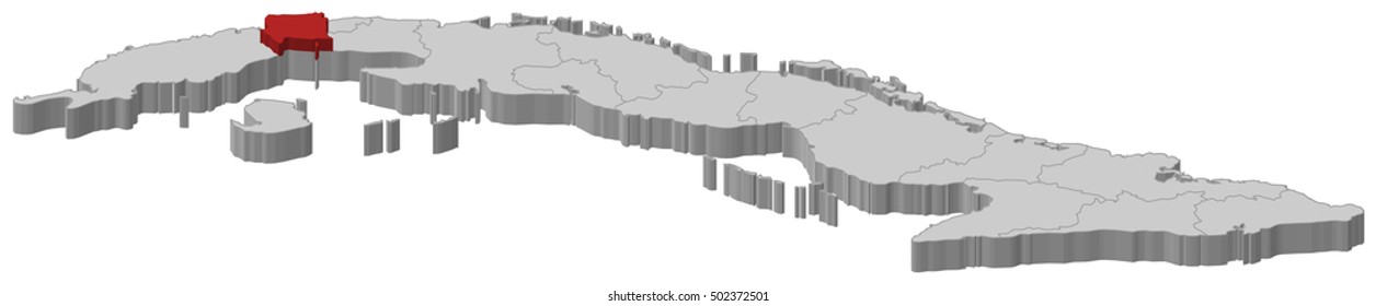 Map - Cuba, Artemisa - 3D-Illustration