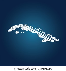 Map of Cuba, Drawing map on blackboard of Cuba.  drawn on chalkboard with scribbled map can be use for education. vector illustration.