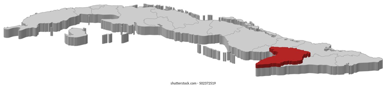 Map - Cuba, Granma - 3D-Illustration