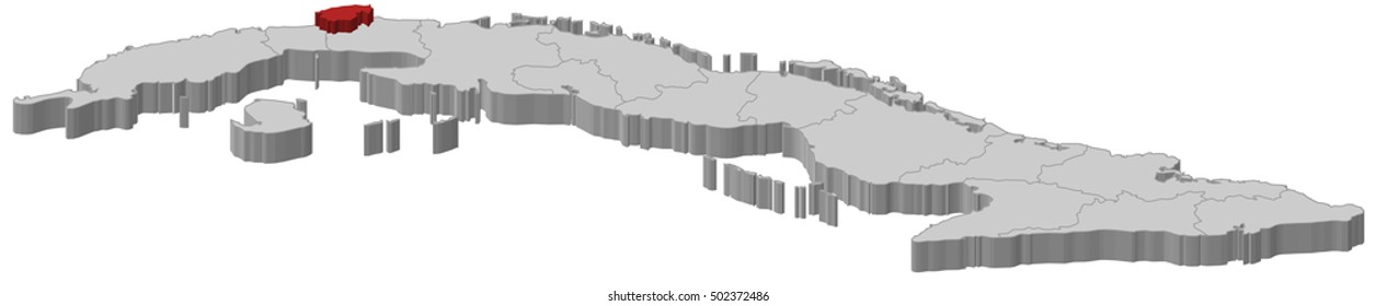 Map - Cuba, Havana - 3D-Illustration