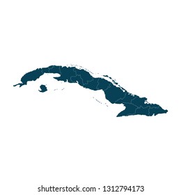 Map of Cuba - High detailed on white background. Abstract design vector illustration eps 10.