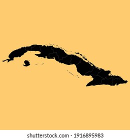 Map of cuba isolated on Yellow background, Vector eps 10