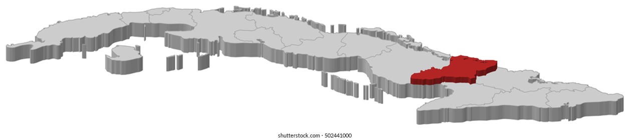Map - Cuba, Las Tunas - 3D-Illustration