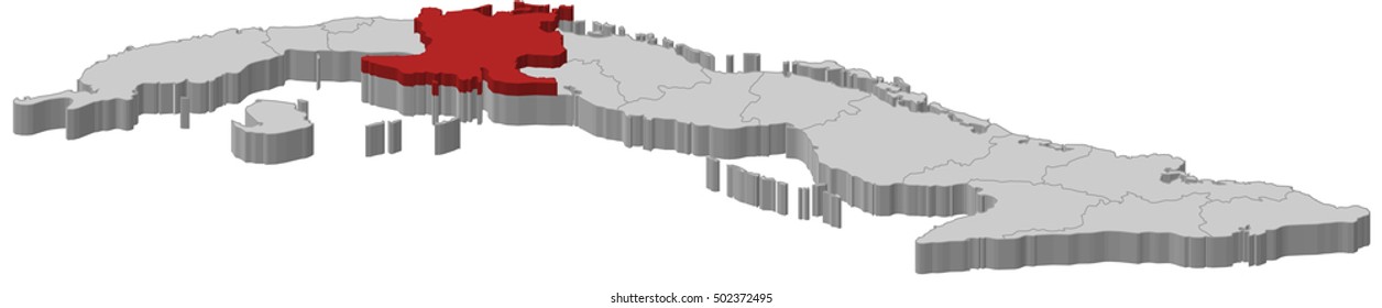 Map - Cuba, Matanzas - 3D-Illustration