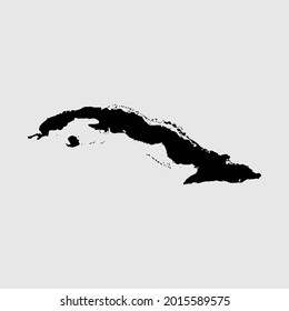 Karte Kuba Umriss Silhouette Vektorgrafik
