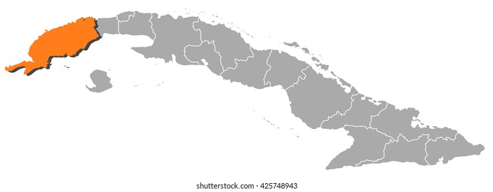 Pinar Del Rio Map Map Cuba Pinar Del Rio Stock Vector (Royalty Free) 425748943 | Shutterstock