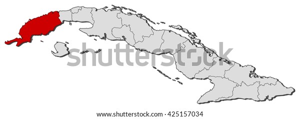 Pinar Del Rio Cuba Map Map Cuba Pinar Del Rio Stock Vector (Royalty Free) 425157034 | Shutterstock